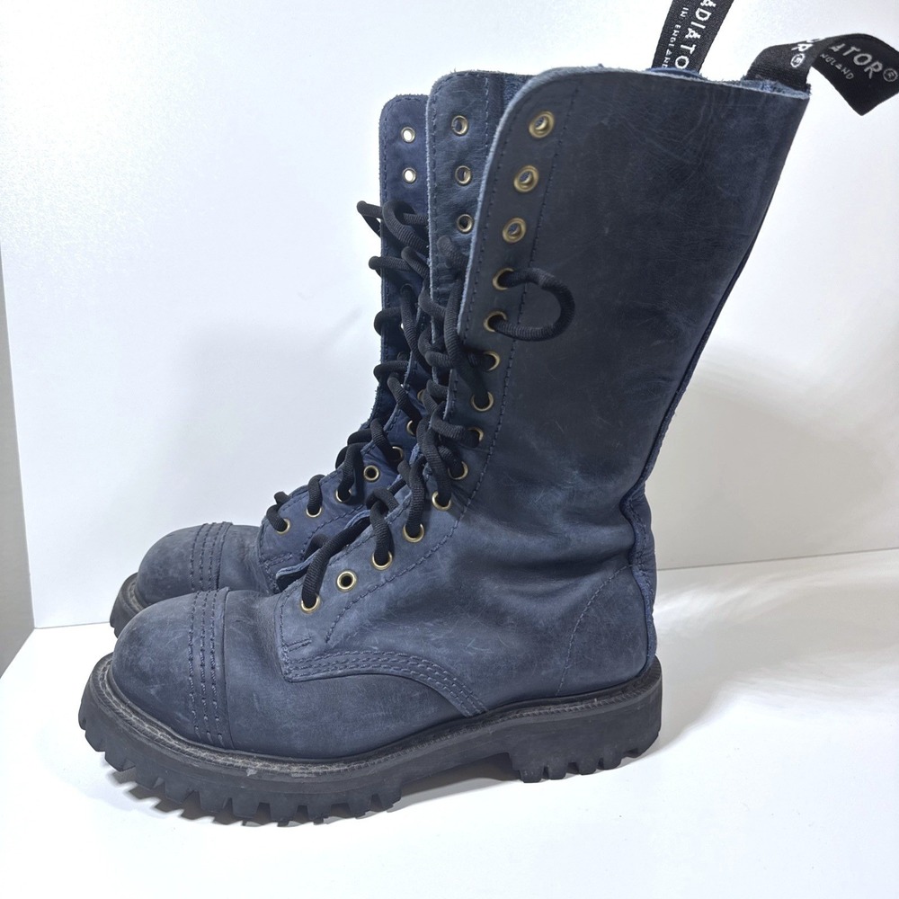 Vintage 90s Gladiator Steel Toe Boots Made in England UK 3 W 5.5 6 Grunge Punk